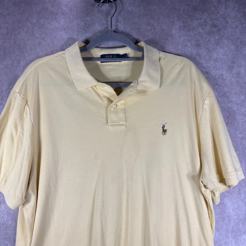 Polo Ralph Lauren Polo Mens XL Yellow Classic Fit Short Sleeve Cotton Preppy